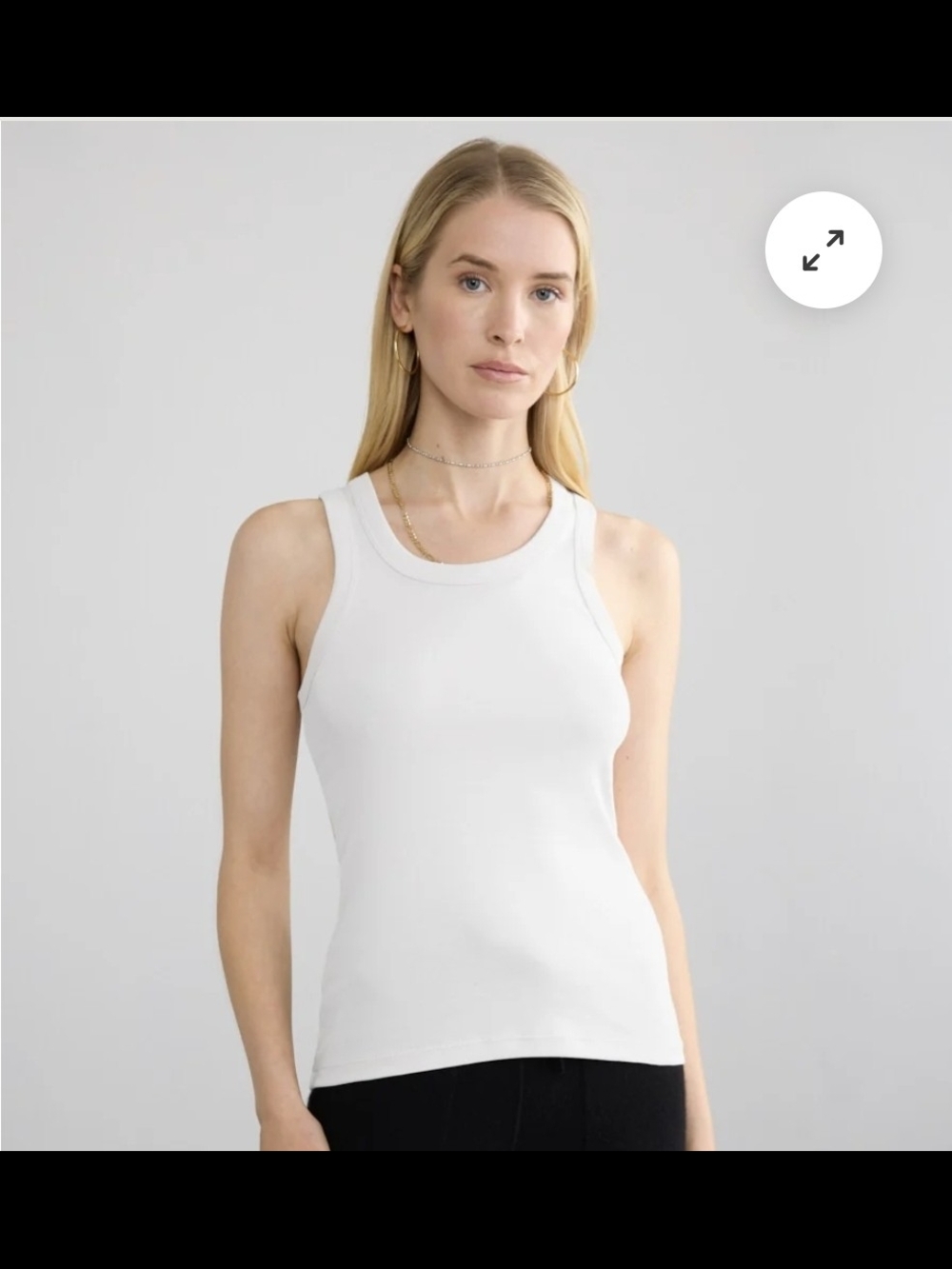 Margaret O'Leary White Ribbed Tank Top - Sleeveless Scoop Neck NIP Sz S NEW